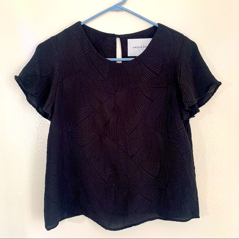 Amour Vert NWOT ‘Beryl’ textured silk top Black XS
